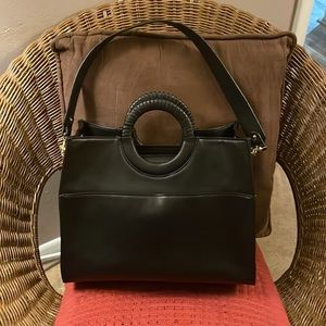 Black Vegan Leather with gold accent shoulder bag from A New Day